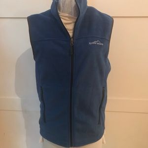 EDDIE BAUER blue fleece vest size small